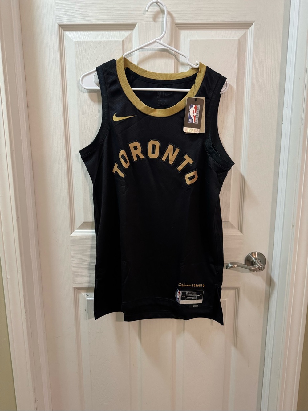 Nike Toronto Raptors City Edition NBA Jersey Black Gold Mens Medium 44
